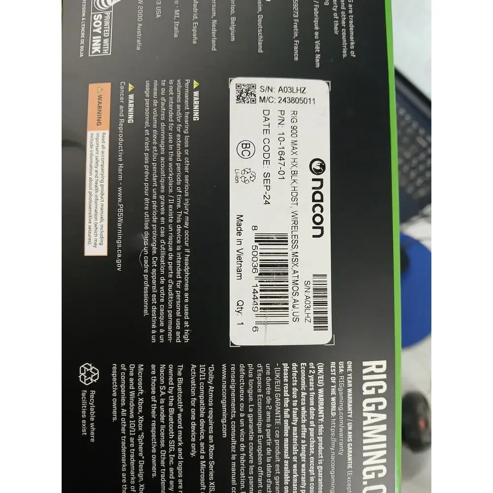 USED RIG 900 MAX HX Universal Dual Wireless Headset 2.4GHzCharging-60 Hr Battery